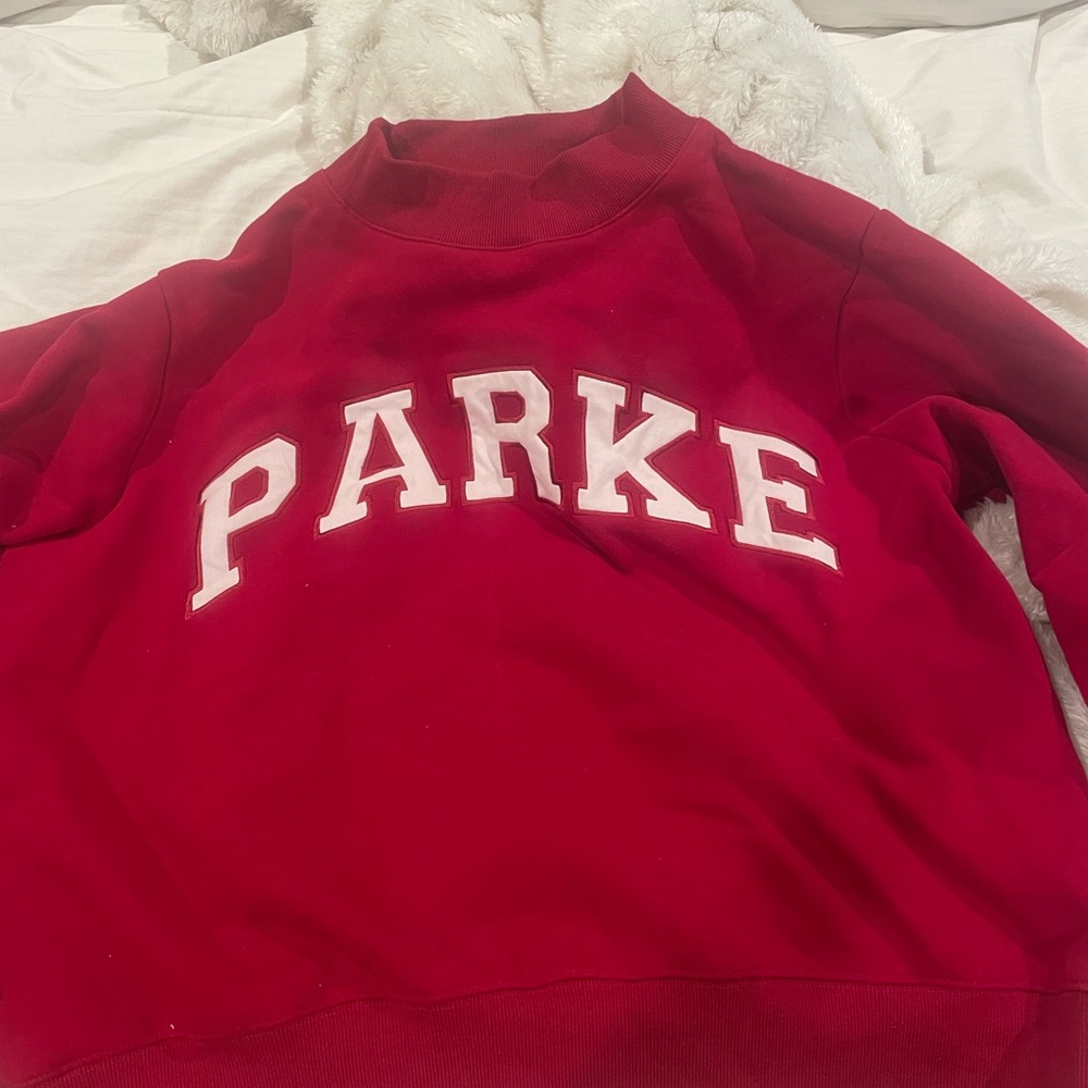Red parke mockneck sweatshirt size L/XL (from Christmas drop)